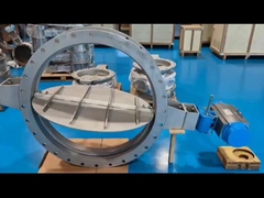 Valva para tubos de aço inoxidável para controlo de gases de combustão a alta temperatura em tubos de grande diâmetro