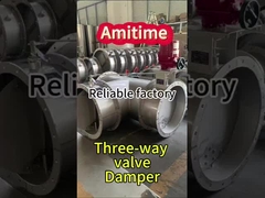 Válvula de controlo eléctrica de três vias Flange Válvula de borboleta ventilada de aço inoxidável