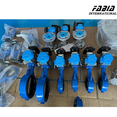 4 Inch Cast Iron Steel Pneumatic Wafer Type Butterfly Vlave High Pressure High Temperature