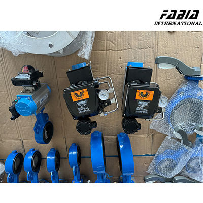 4 Inch Cast Iron Steel Pneumatic Wafer Type Butterfly Vlave High Pressure High Temperature