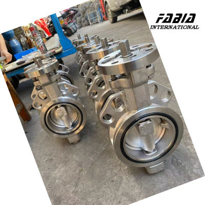 DN100 Hard Seal Stainless Steel Butterfly Valve Wafer Type Low Leakage High Effecient