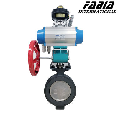 Resistência a fluidos pequenos Válvula de borboleta com atuador pneumático fechado