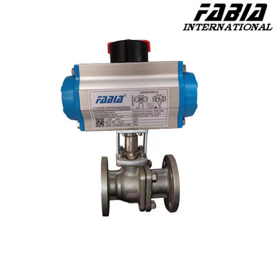 DN40 Flange pneumático industrial CF8 válvula de esfera de alta pressão