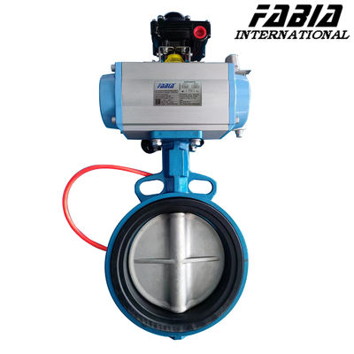 Válvula de borboleta pneumática de água / óleo / gás com sistema de controlo pneumático