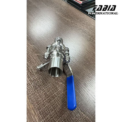 Válvula Esférica de Três Peças Resistente a Altas Temperaturas com Porta de Purga e Alavanca para Purga de Reatores